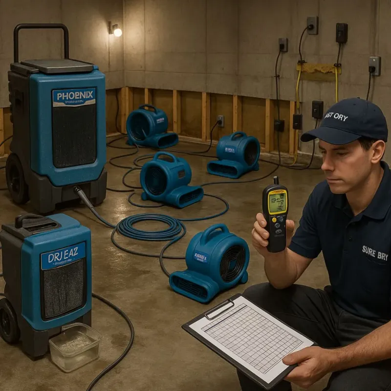 Structural Drying and Dehumidification process in China, ME